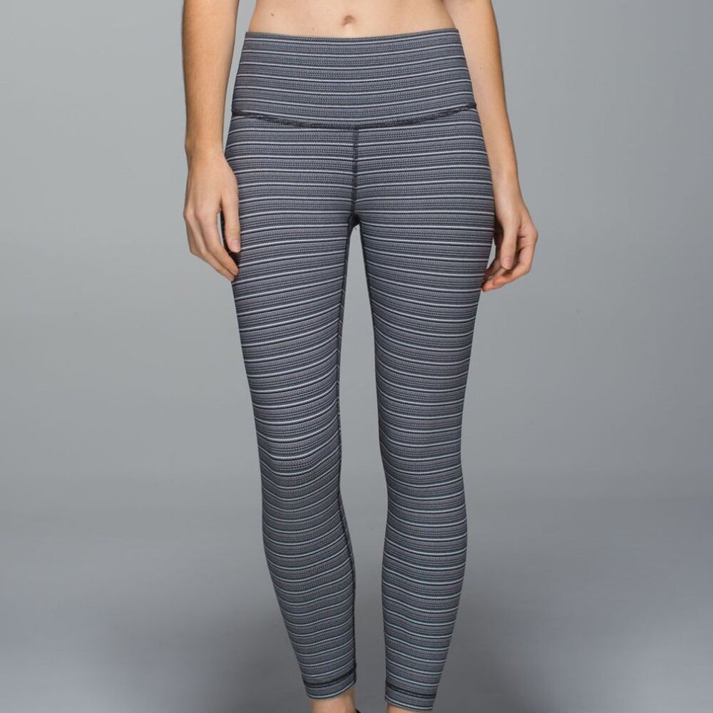 lululemon athletica Gray Striped Leggings